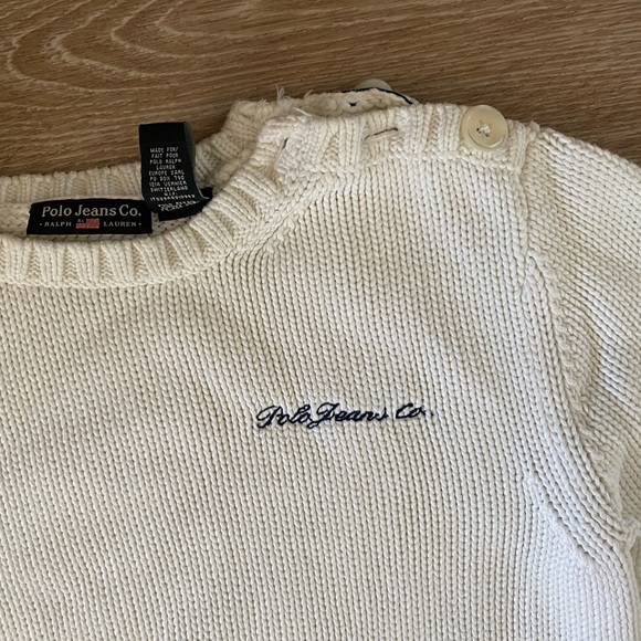 Polo Jeans Ralph Lauren white basic knit sweater - Picture 4 of 7